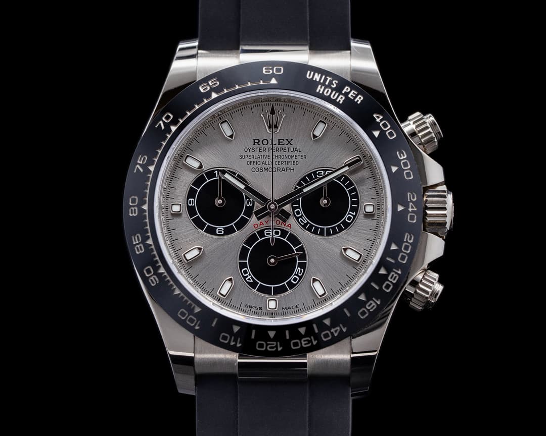 Rolex Daytona 116519 18K White Gold Ceramic Oysterflex Silver Dial 2021