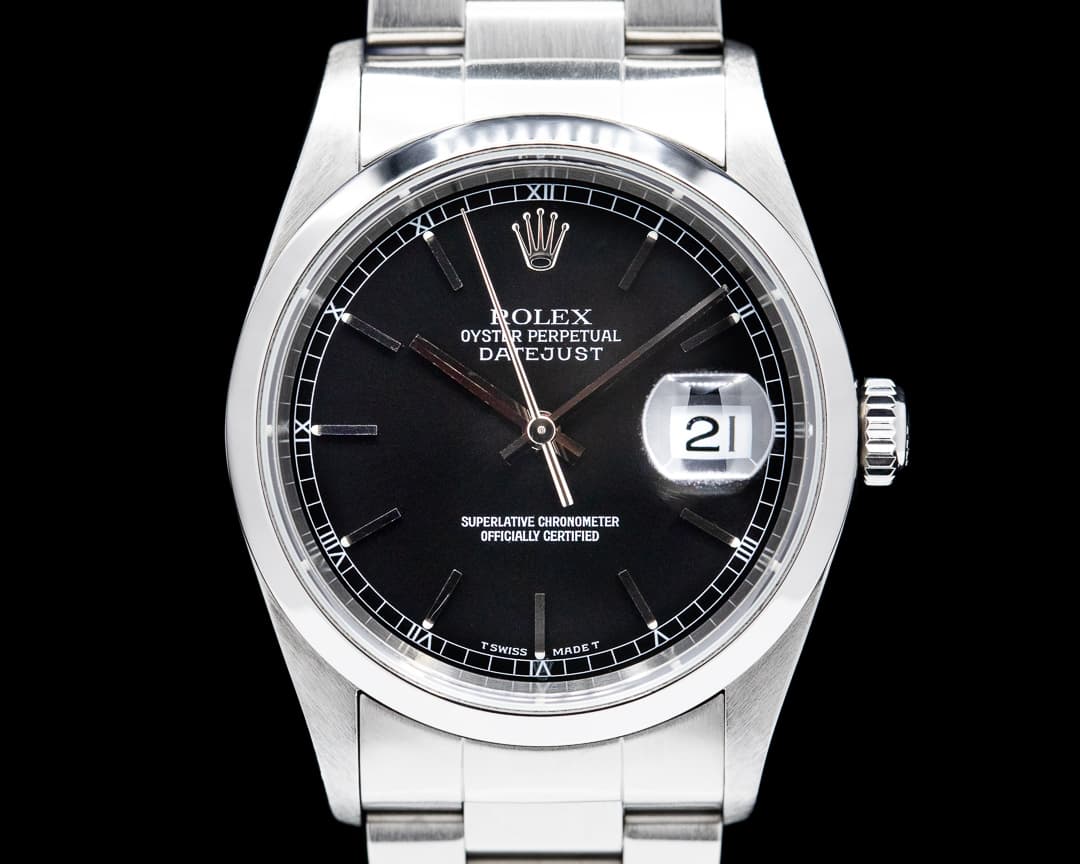 Rolex Datejust 16200 Black Dial SS Oyster