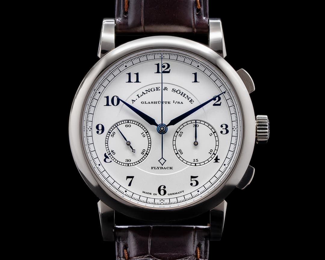 A. Lange and Sohne 1815 Flyback Chronograph 402.026 Silver Dial 18K White Gold 