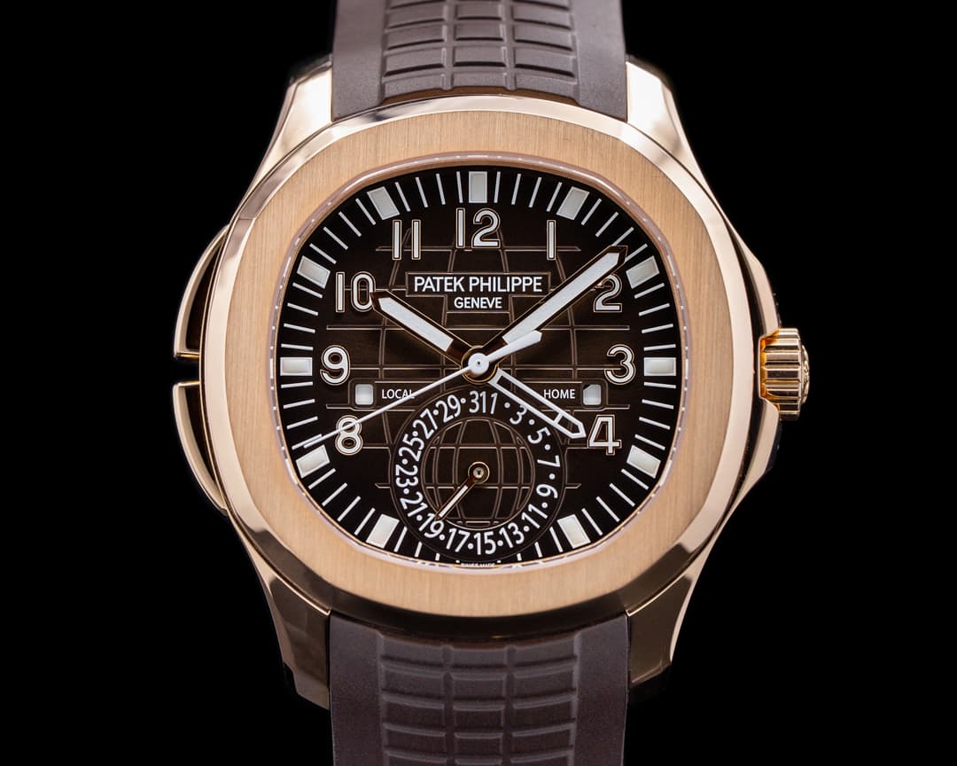 Patek Philippe Aquanaut 5164R Travel Time Rose Gold / Rubber 2019