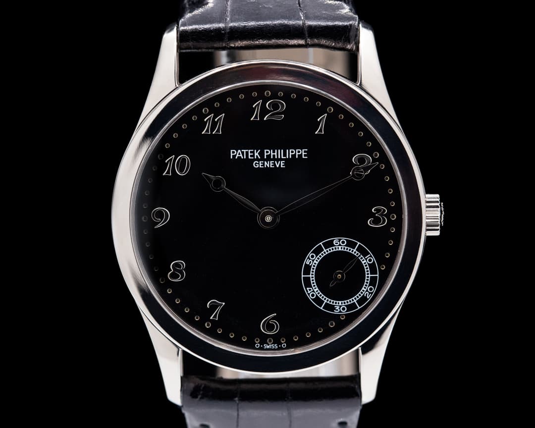 Patek Philippe Calatrava Automatic Black Arabic Dial 18k White Gold