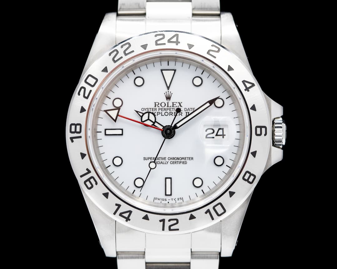 Rolex Explorer II "Polar" 16570 White Dial SS very sharp.