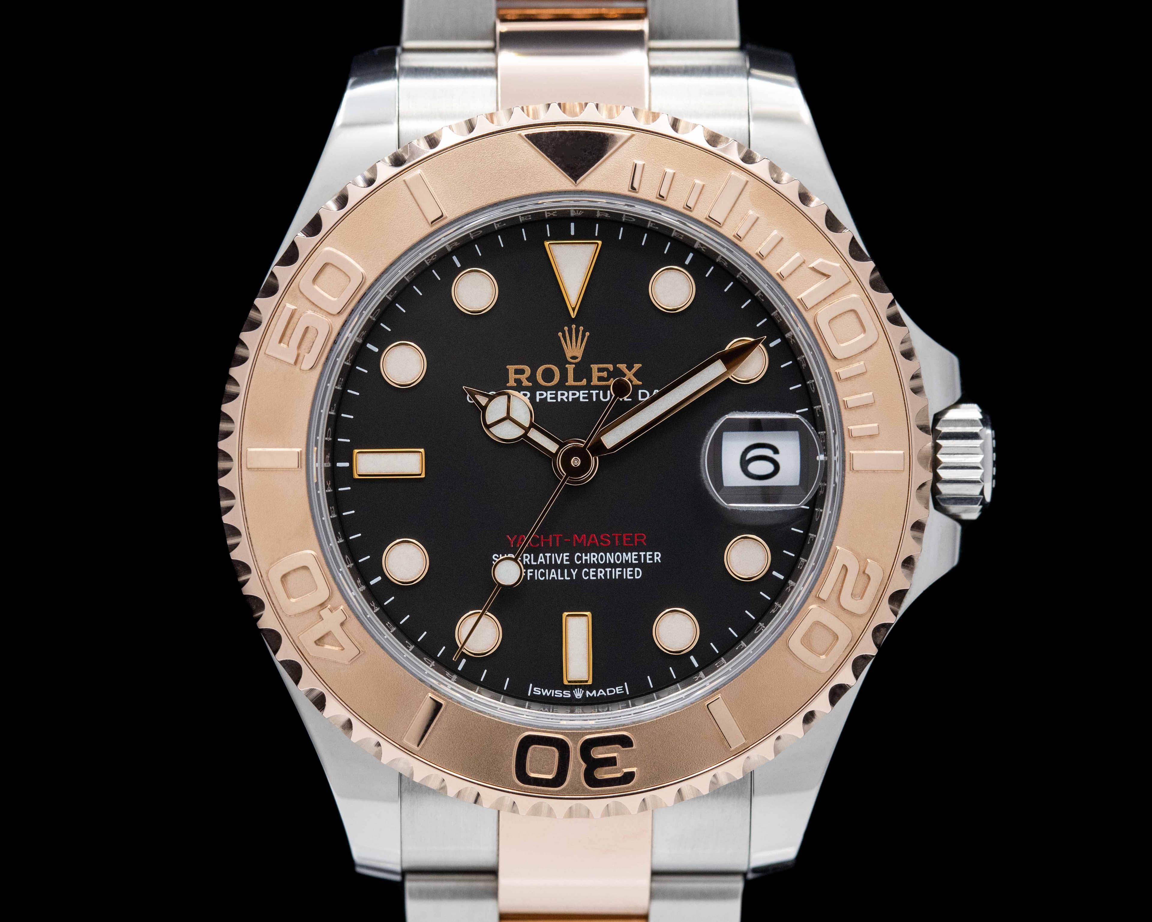 Rolex Yachtmaster Midsize 18K Rose Gold / SS Black Dial 2020