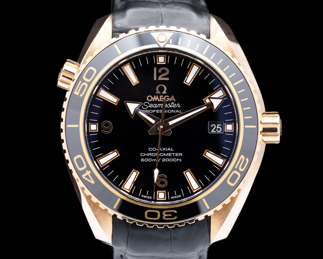 Omega Seamaster Planet Ocean Co-Axial Black Dial Rose Gold