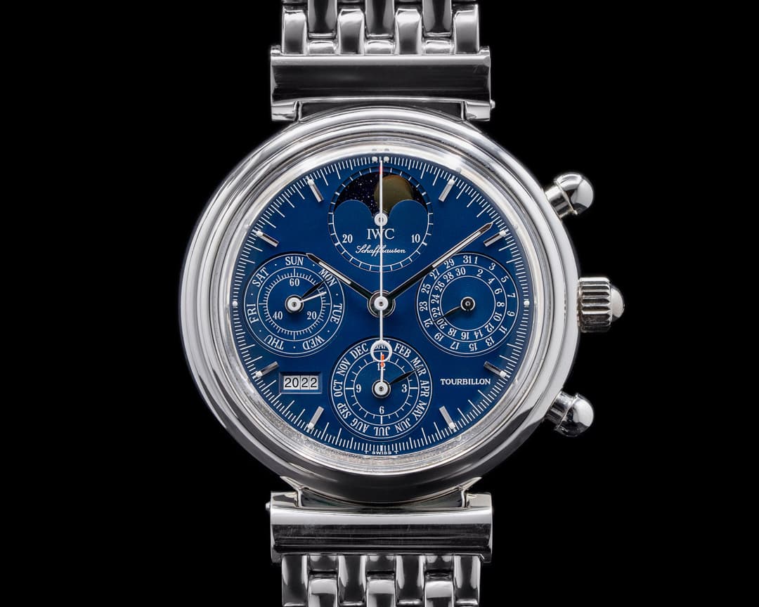 IWC Da Vinci Tourbillon 3752 Perpetual Chronograph Blue Dial Platinum RARE