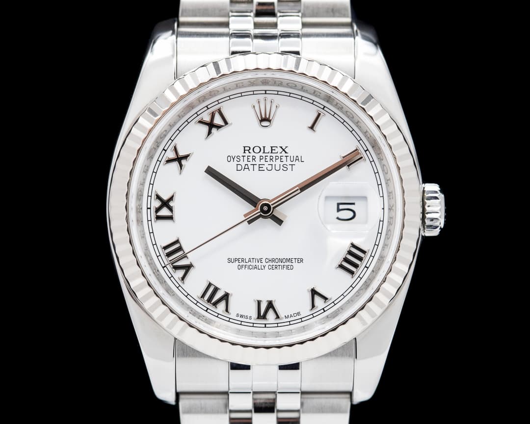 Rolex Datejust SS Jubilee Silver Roman Dial 