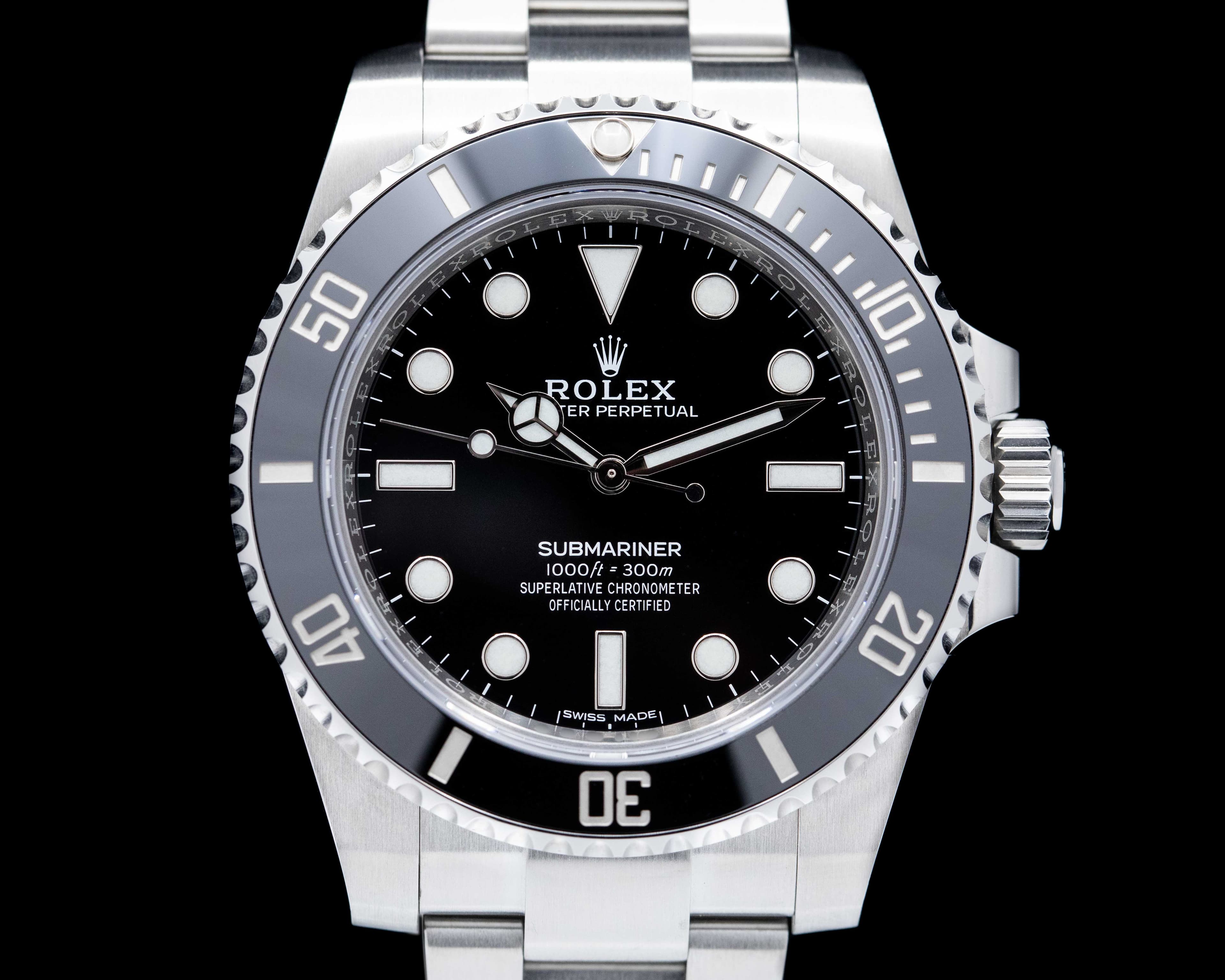 Rolex Submariner 114060 No Date Ceramic Bezel SS 2020