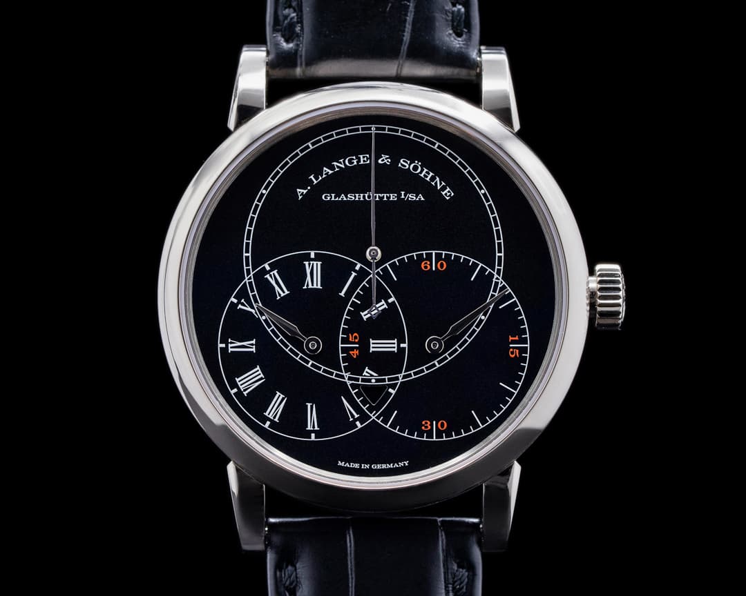 A. Lange and Sohne Richard Lange 252.029 JUMPING SECONDS White Gold Black Dial 