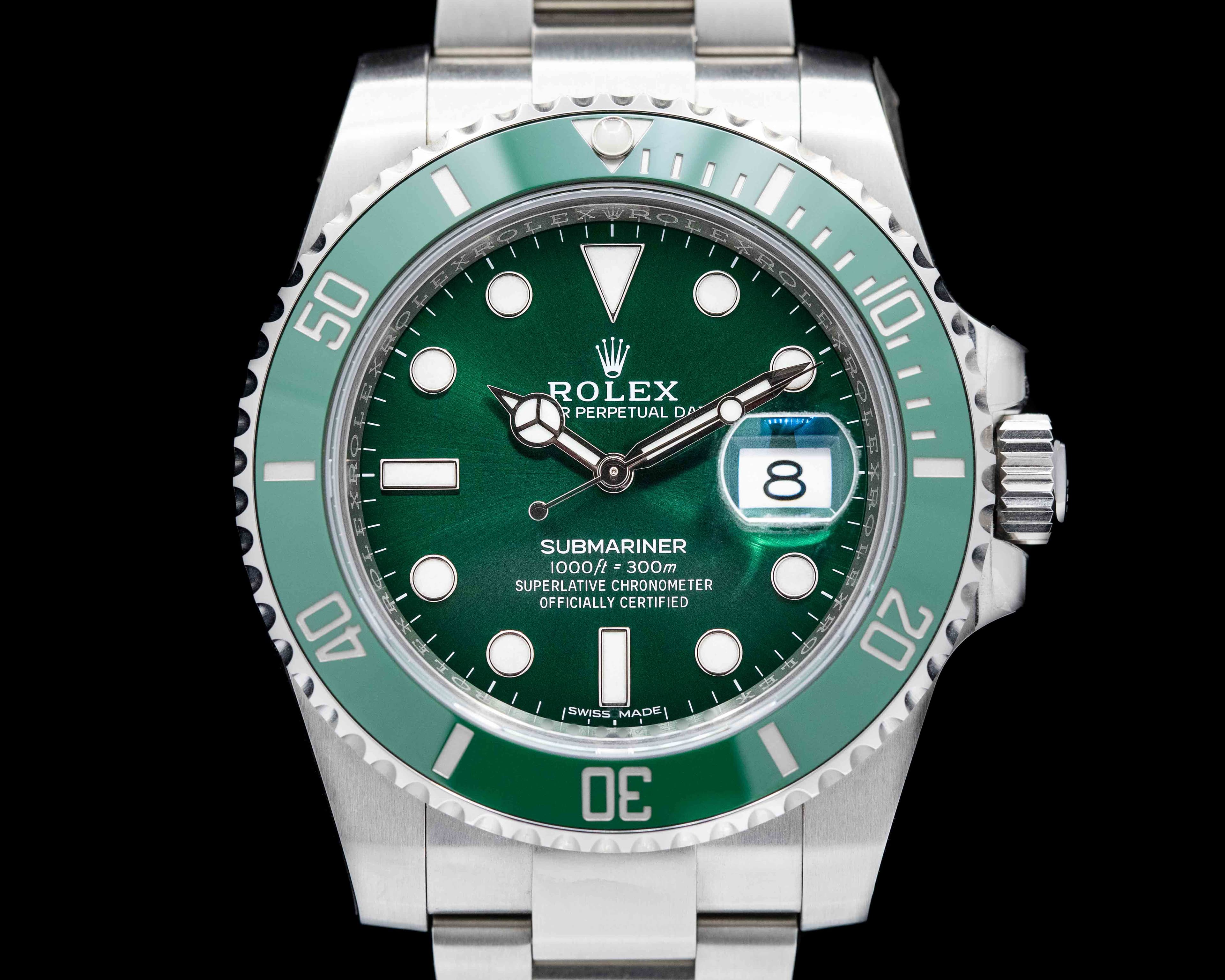 Rolex Submariner "Hulk" Green Ceramic Bezel Green Dial SS UNWORN STICKERED 