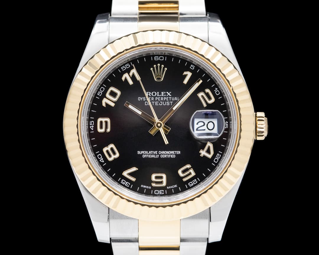 Rolex Datejust II 18K / SS Black Arabic Dial 41MM