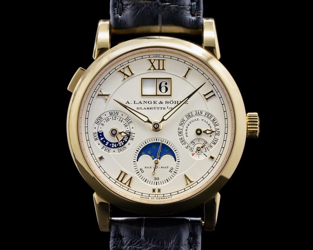 A. Lange and Sohne Langematik Perpetual Calendar 310.021 18K Yellow Gold FULL SET