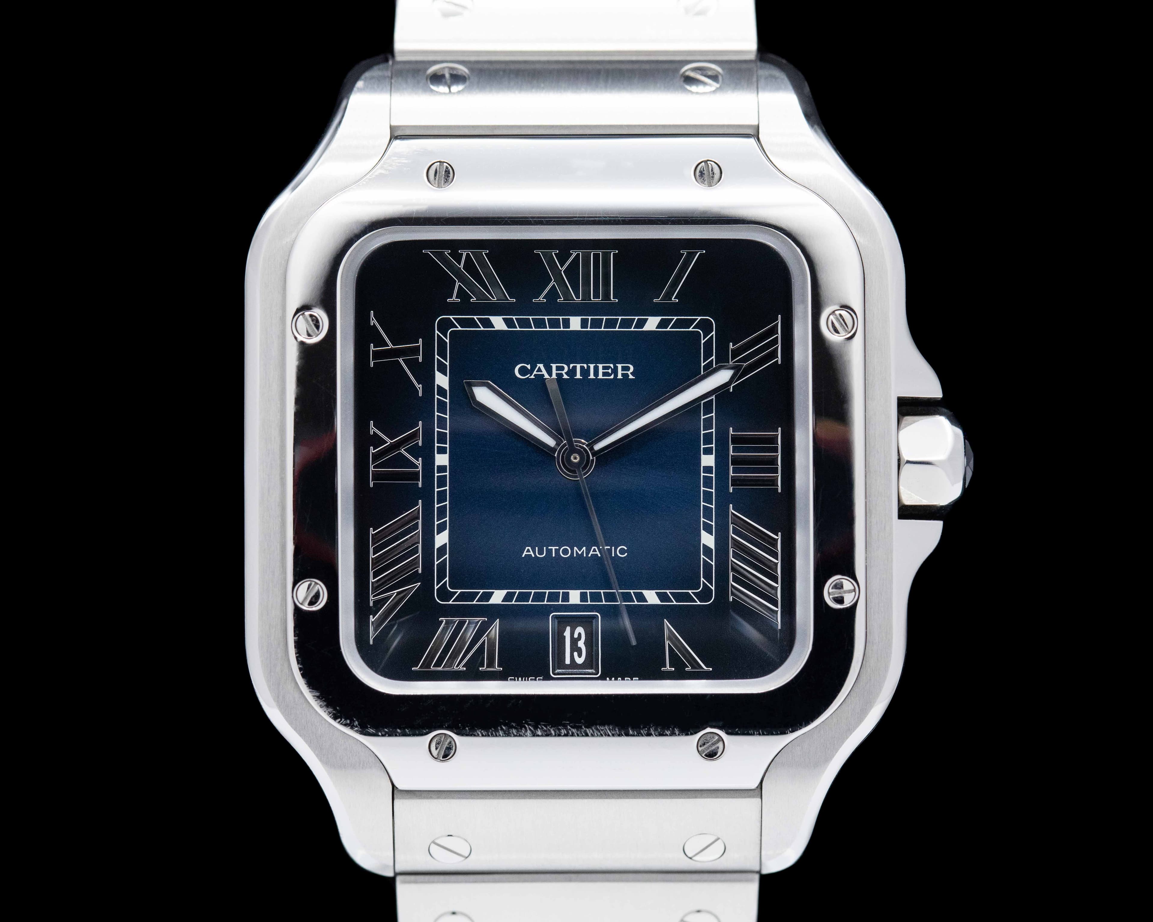 Cartier Santos Large SS / SS Blue Dial Automatic NEW MODEL 
