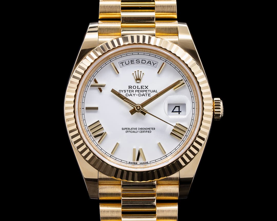Rolex Day Date 228238 Presidential 18k Yellow Gold with White Dial 40MM 