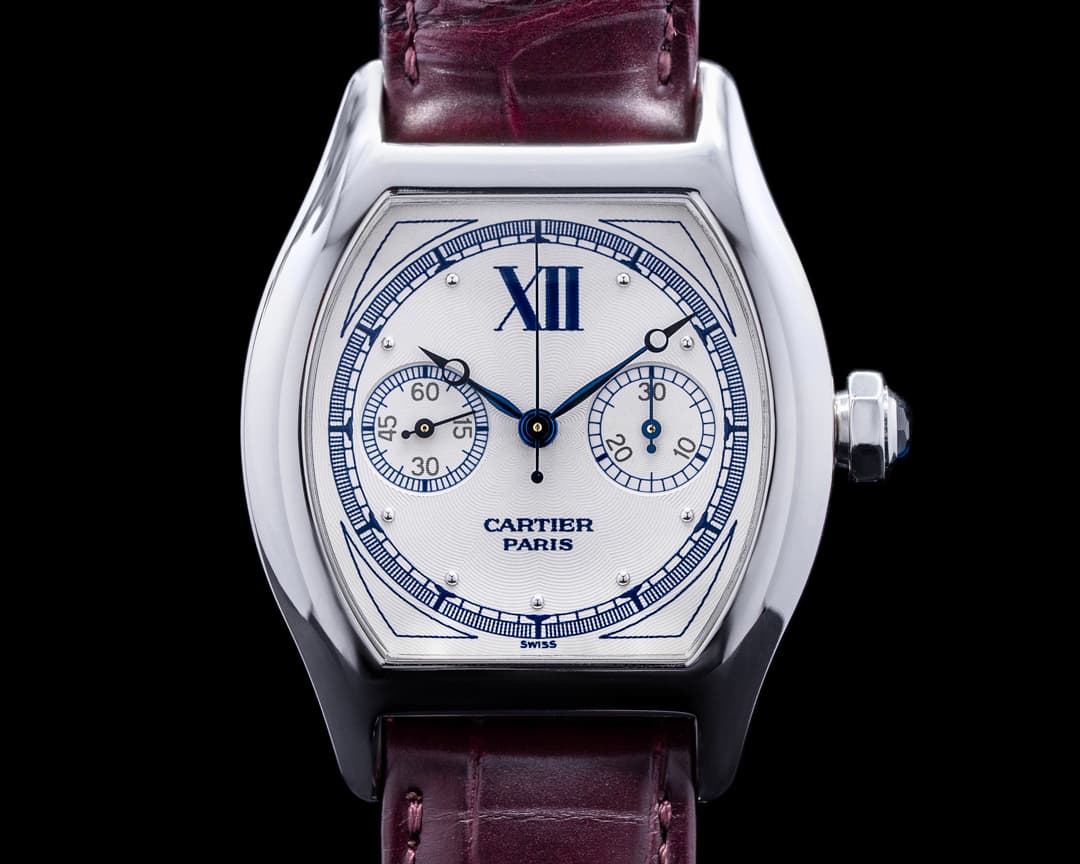Cartier Privee Collection 2396 Tortue Monopoussoir Chronograph 18K White Gold 