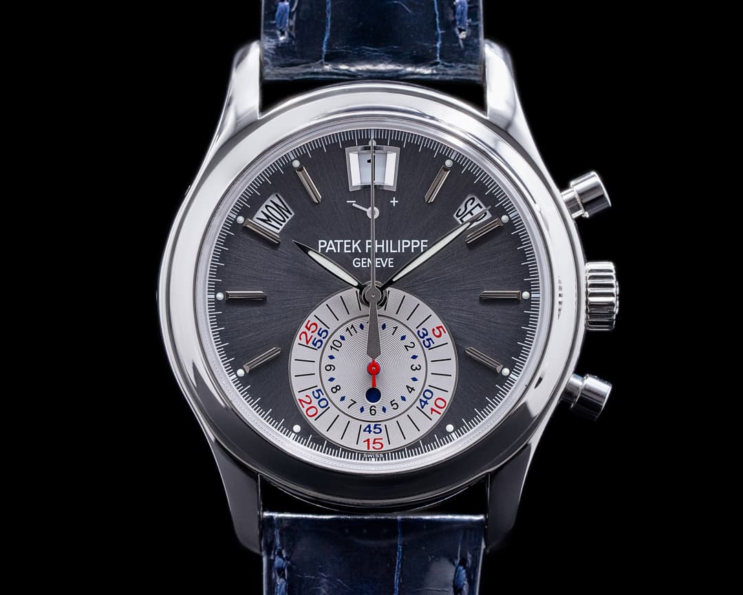 Patek Philippe Annual Calendar 5960P Chronograph Platinum Grey Dial 