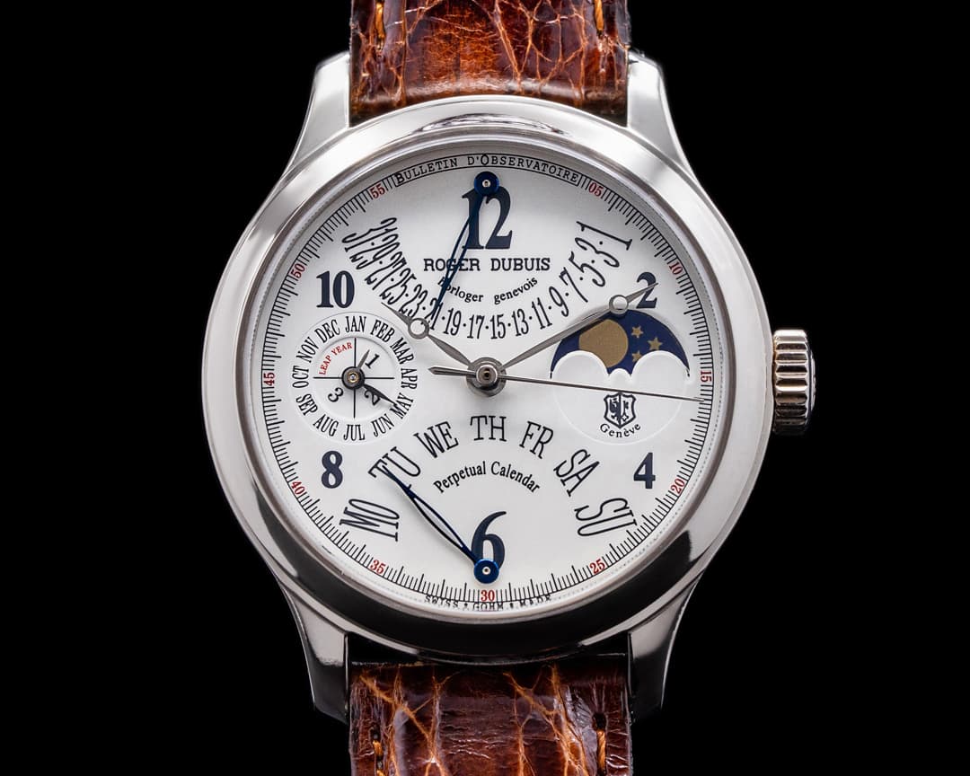 Roger Dubuis Hommage 18K White Gold Perpetual Calendar Bi Retrograde LIMITED FULL SET