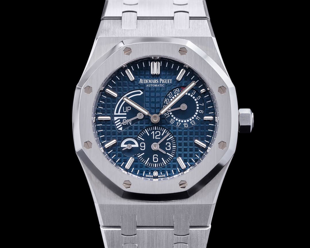 Audemars Piguet Royal Oak Dual Time SS / SS Blue Dial + Rubber Strap 