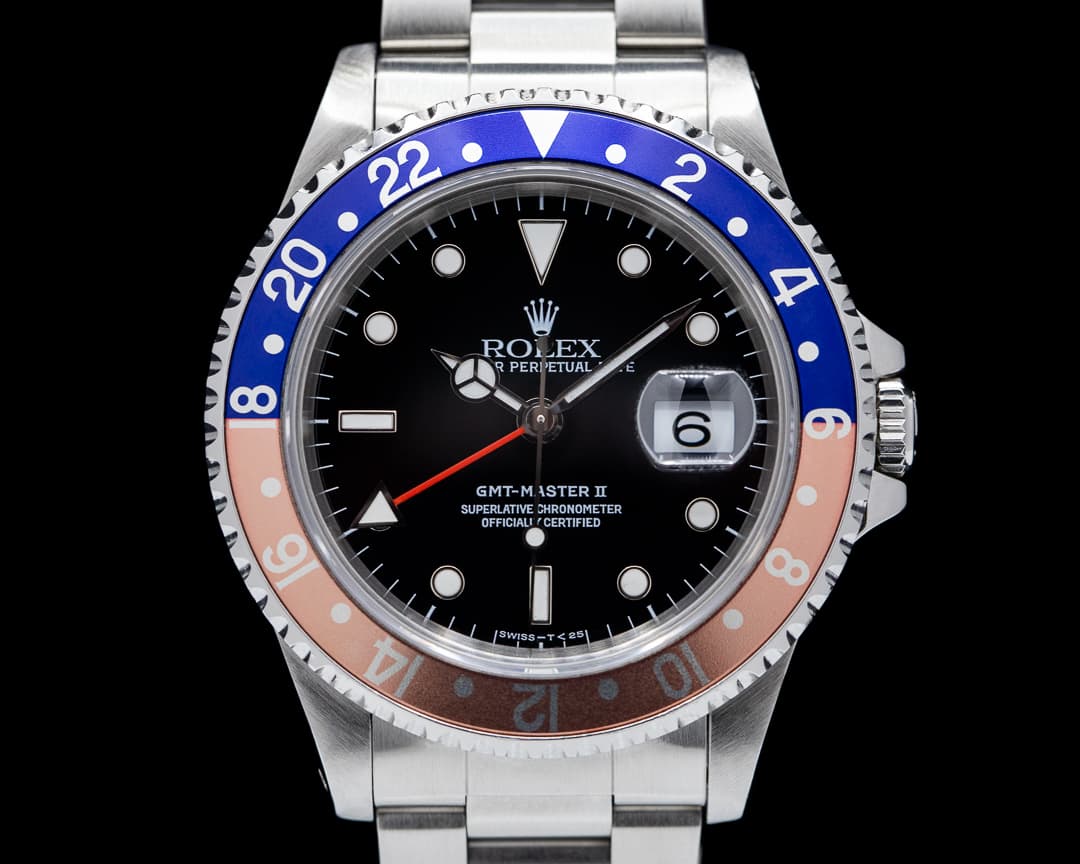 Rolex GMT Master II SS Red / Blue Pepsi Bezel FADED SHARP