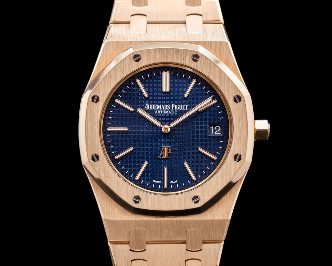 Audemars Piguet Royal Oak Jumbo 15202 18K Rose Gold / Blue Dial 