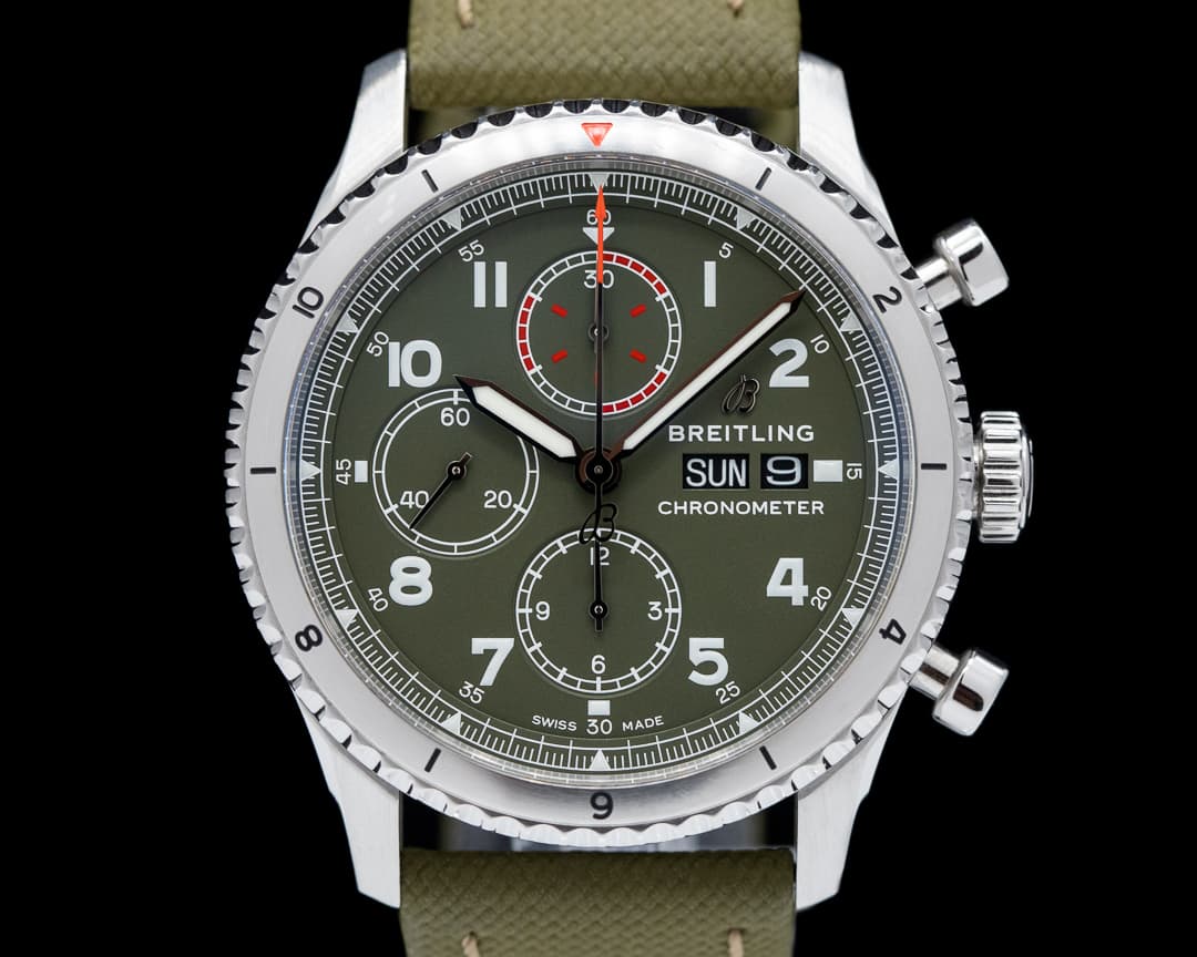 Breitling Aviator 8 Chronograph 43 Green Dial "Curtiss Warhawk"
