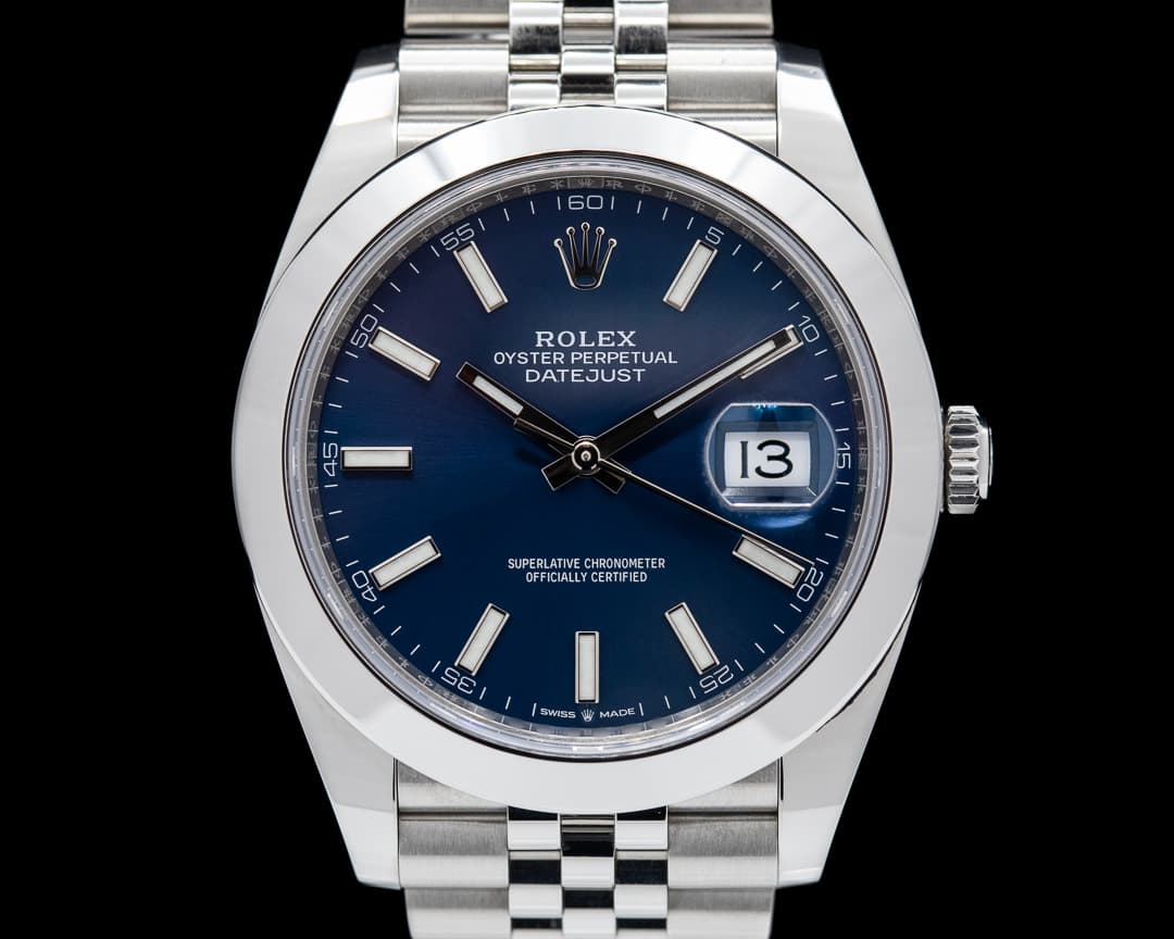 Rolex Datejust 41 126300 Blue Stick Dial SS Jubilee