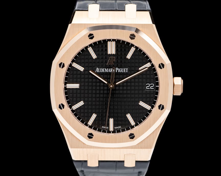 Audemars Piguet Royal Oak Black Dial 15500OR / Black Alligator UNWORN