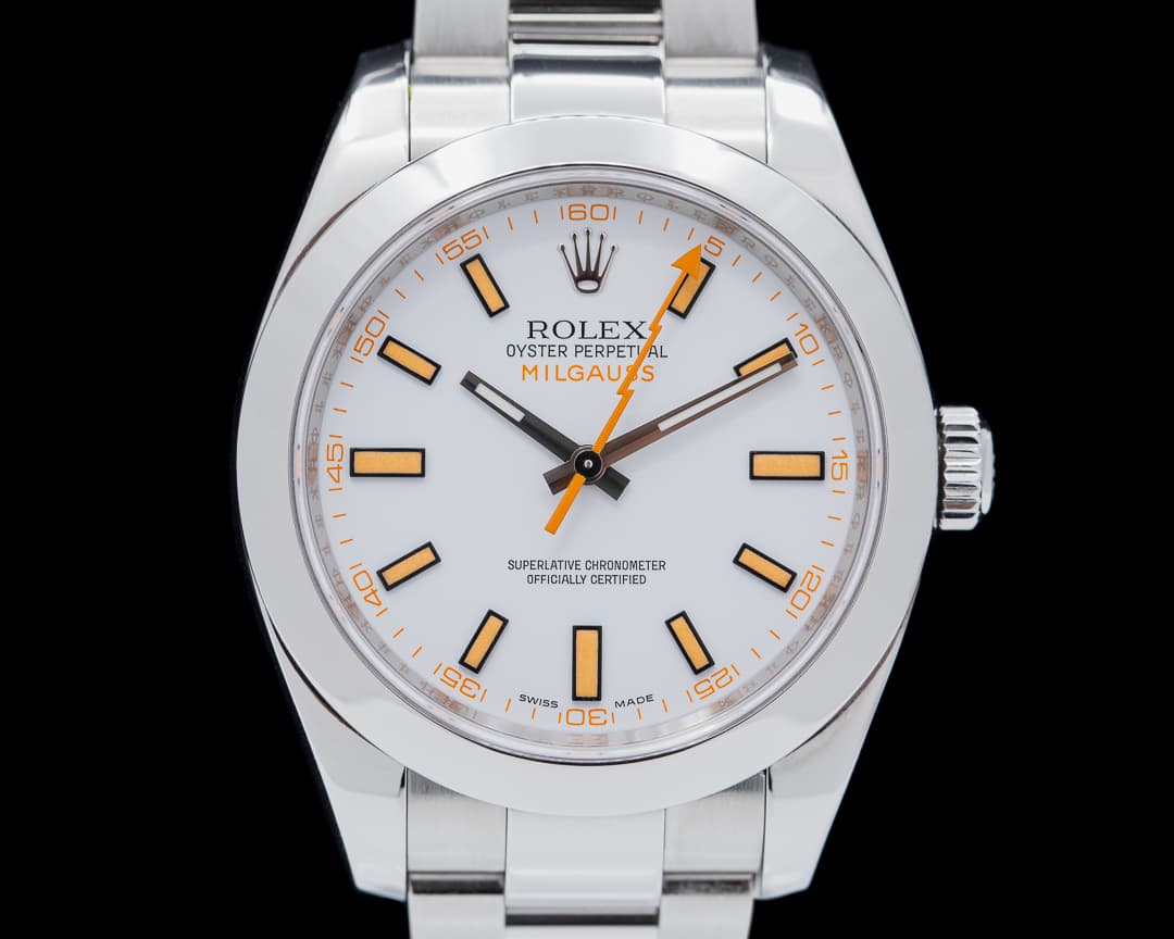 Rolex Milgauss SS White Dial 116400