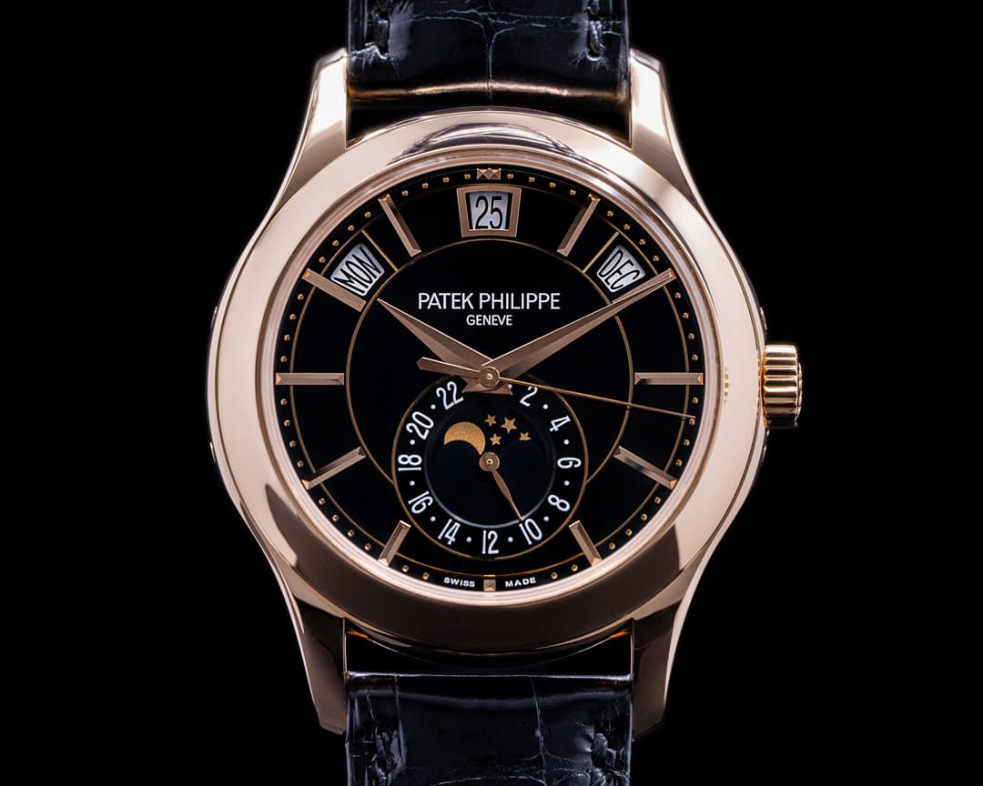 Patek Philippe Annual Calendar 5205R Black Dial 18k Rose Gold 