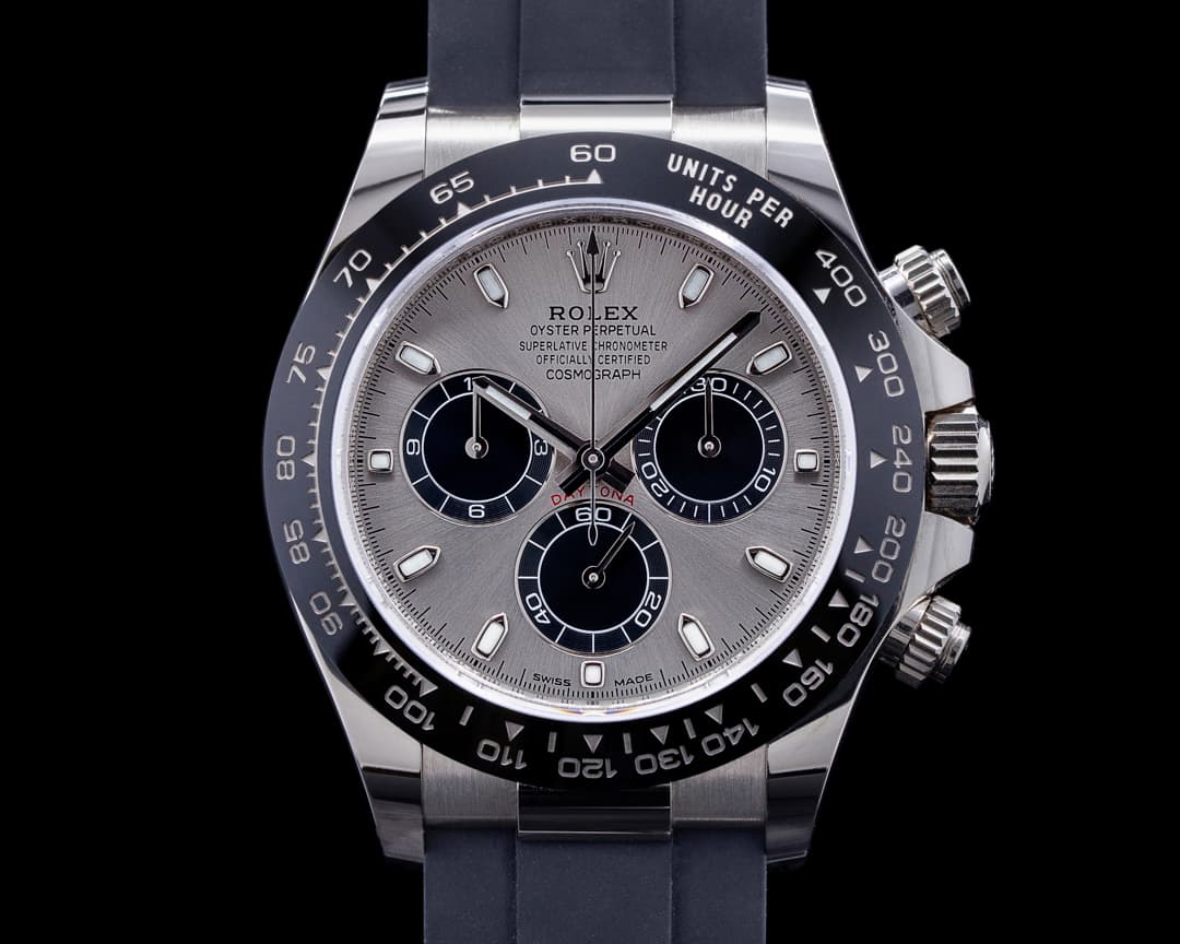 Rolex Daytona 116519 18K White Gold Ceramic Oysterflex Silver Dial