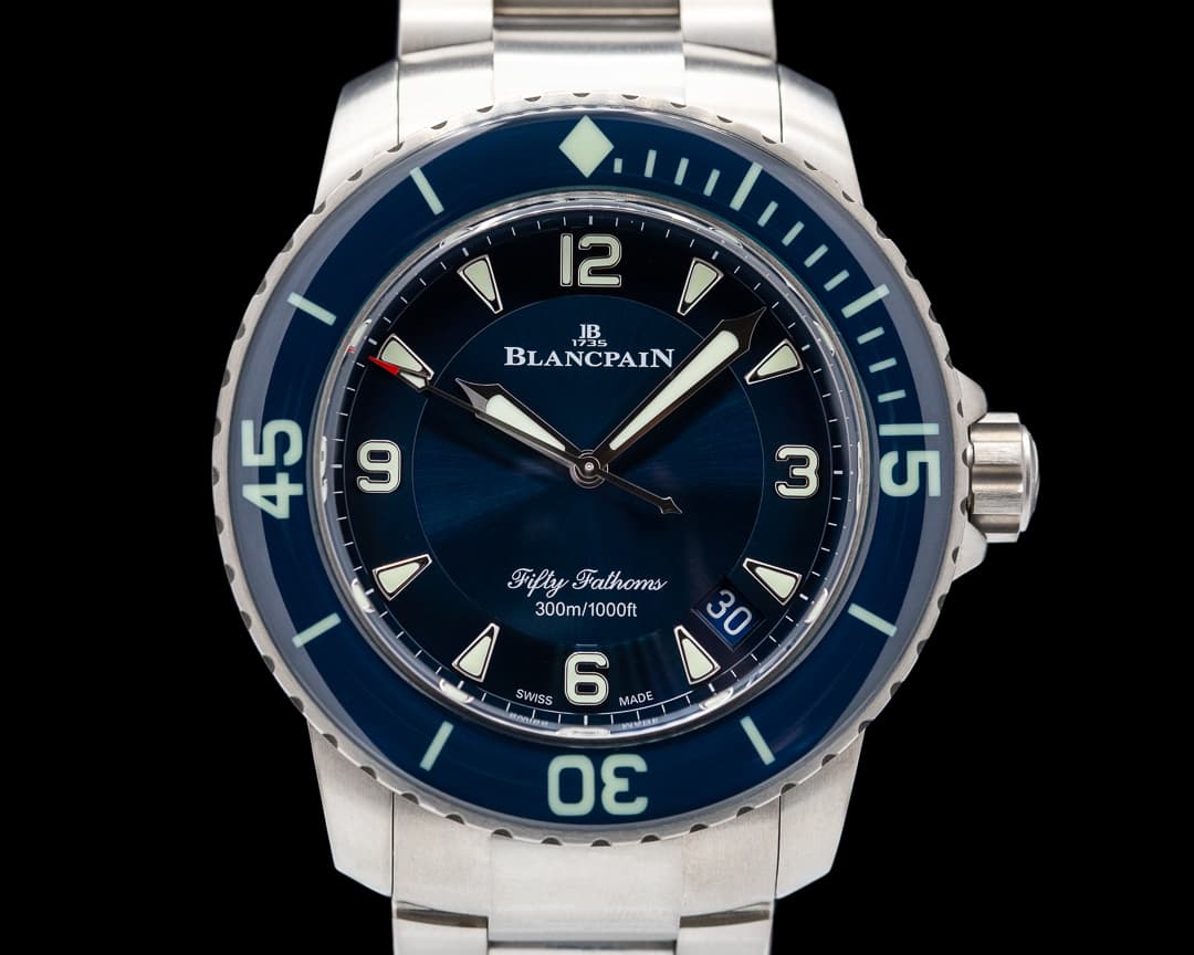 Blancpain Fifty Fathoms / Blue Dial Titanium Bracelet with Sail cloth 2021
