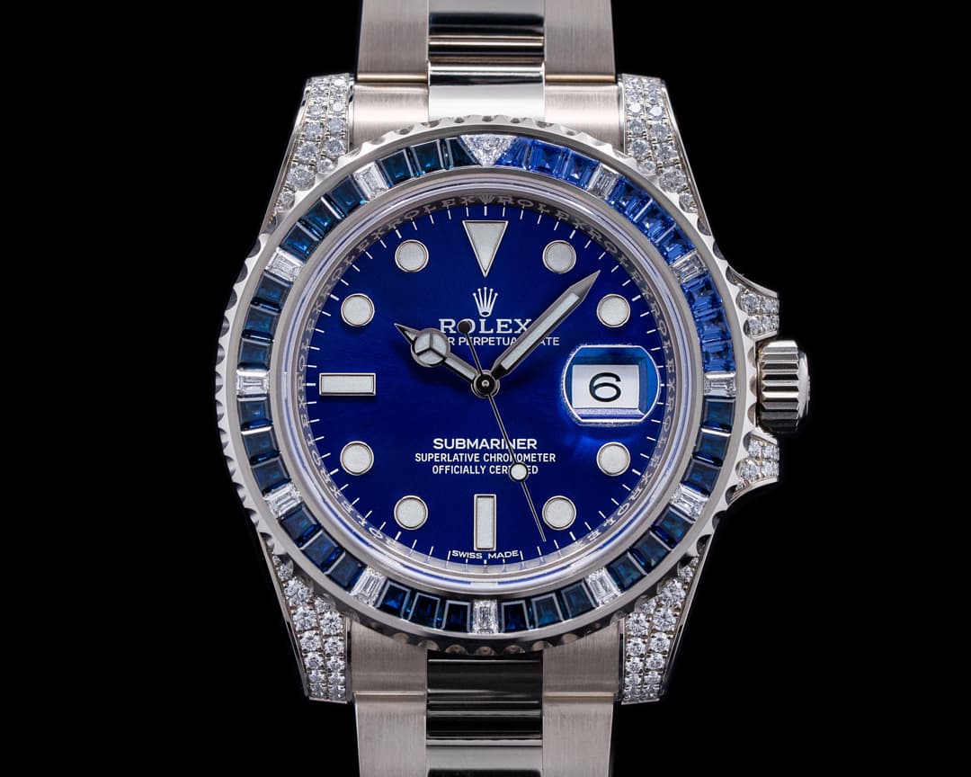 Rolex Submariner Date 116659 SABR 18K White Gold  Diamonds Sapphires UNWORN