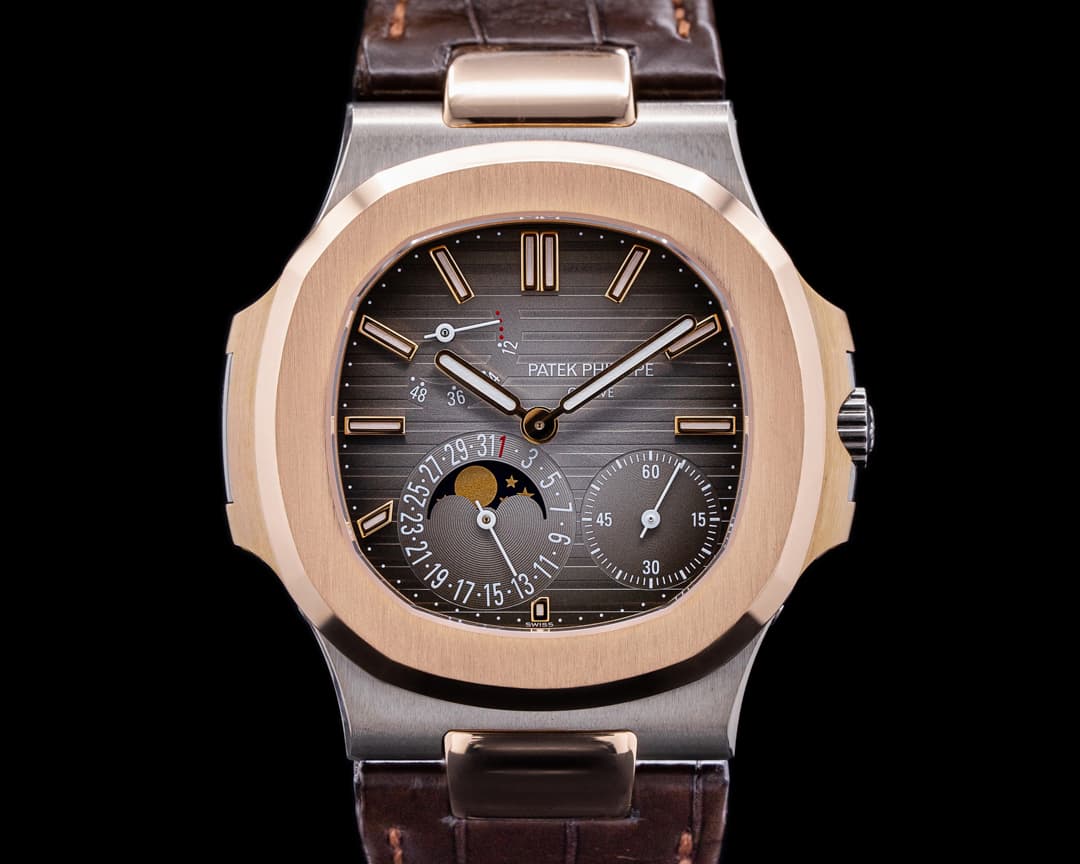 Patek Philippe Jumbo Nautilus 5712GR 18K White / Rose Gold 