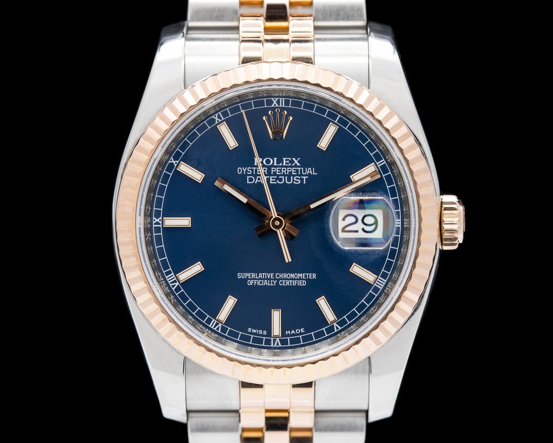 Rolex Datejust SS / Everrose Gold Blue Dial