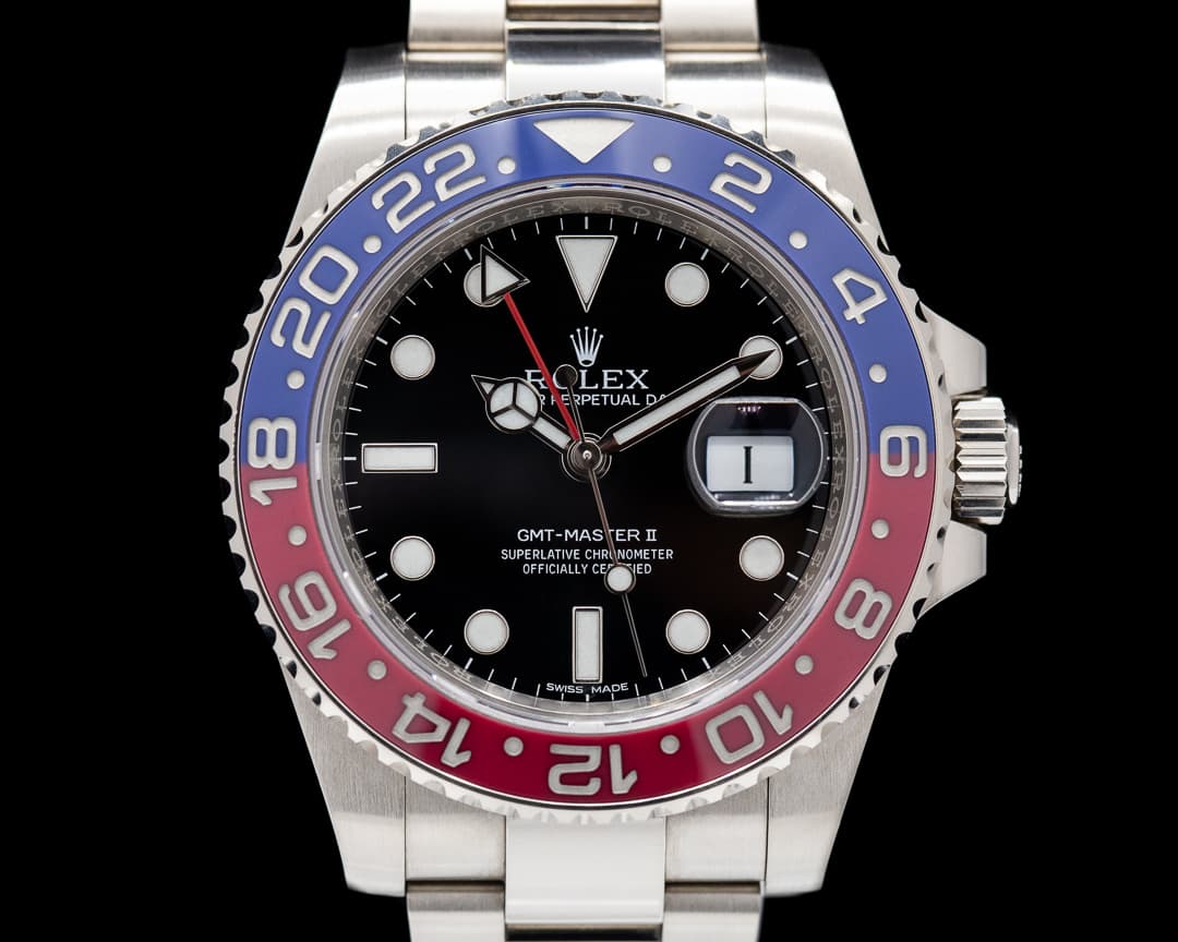 Rolex GMT Master II 116719 Ceramic "Pepsi" 18k Black Dial 