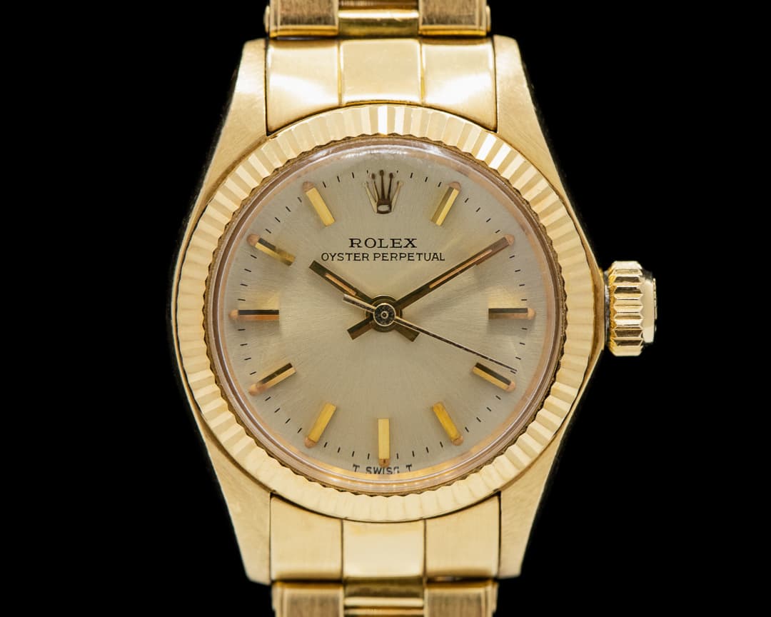 Rolex Oyster Perpetual Ladies 18k Yellow Gold 1979 Box & Papers