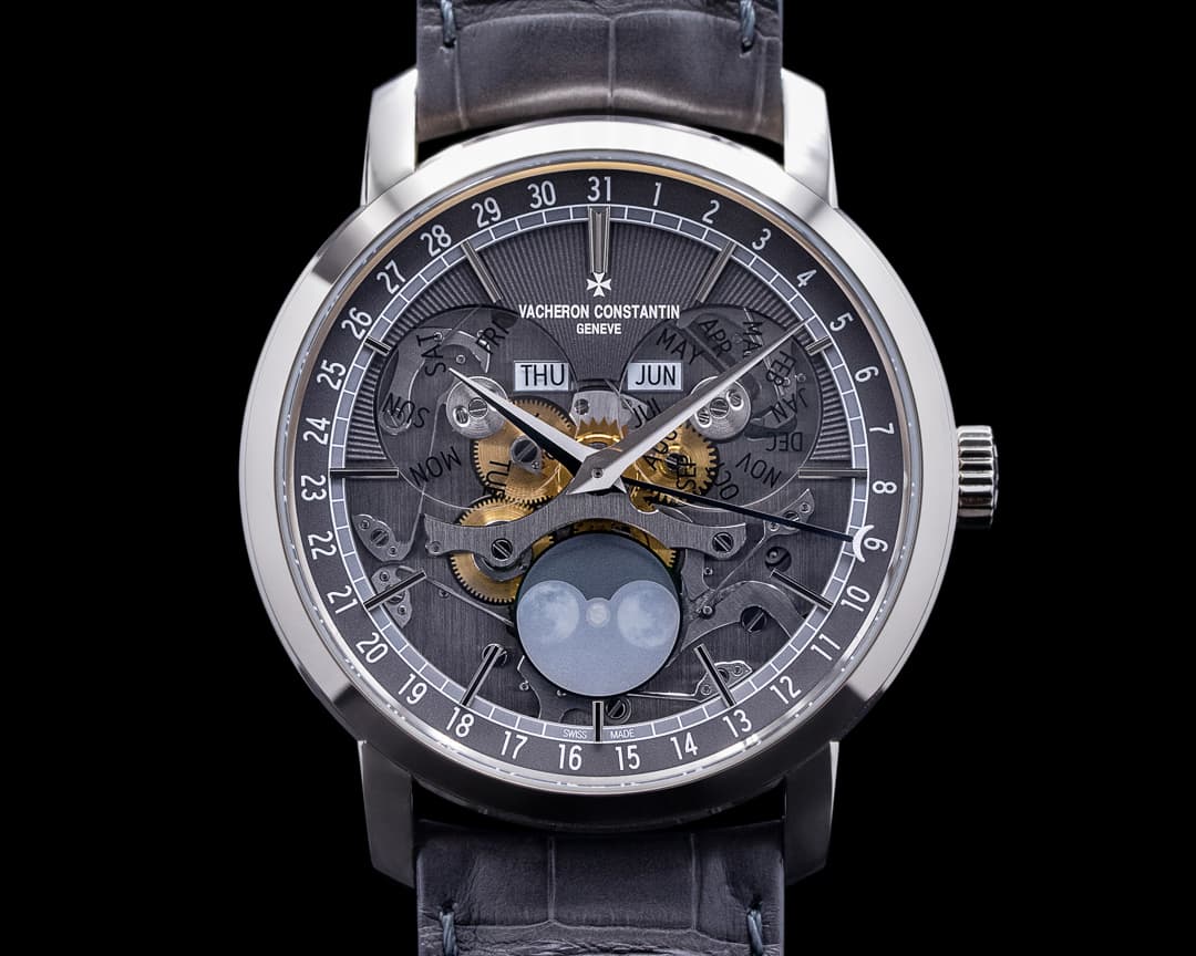 Vacheron Constantin Traditionnelle Complete Calendar Openface 18K White Gold 