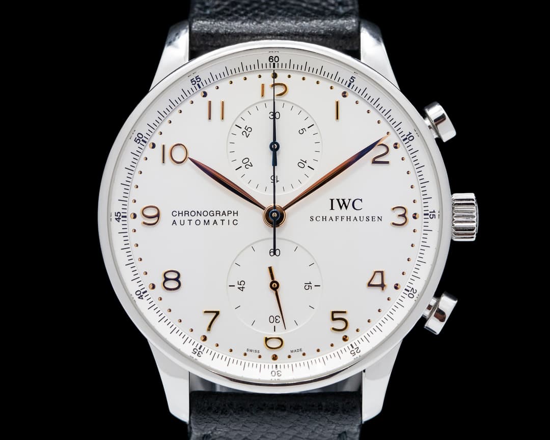 IWC Portuguese Chronograph Silver Dial Gold Numerals SS