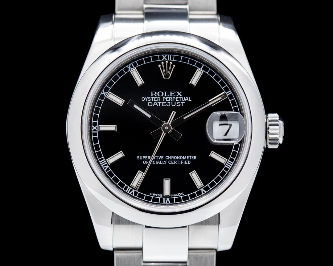Rolex Datejust Lady 31 Black Stick Dial oysted bracelet