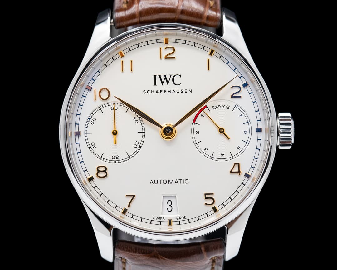 IWC Portuguese 7 Day Automatic SS Silver Dial Rose Numerals 