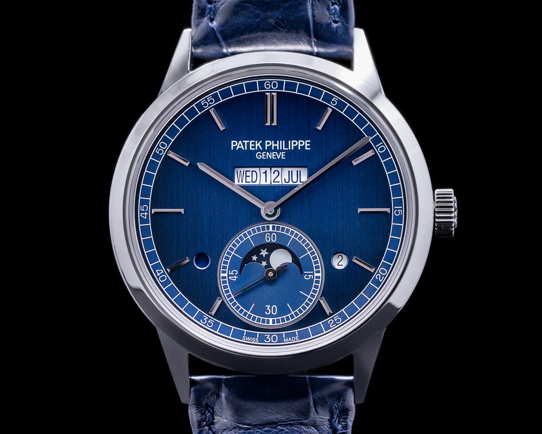 Patek Philippe 5236P In Line Perpetual Calendar Platinum Blue Dial 