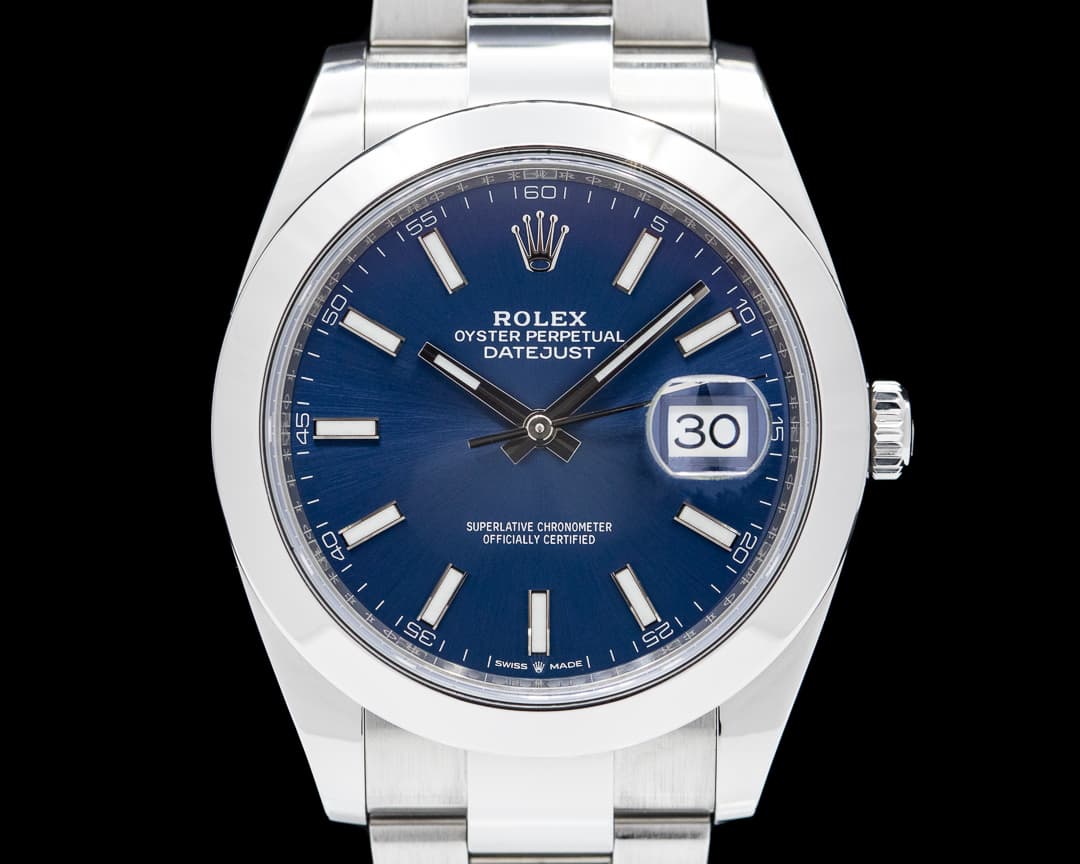Rolex Datejust 41 Blue Stick Dial SS Oyster