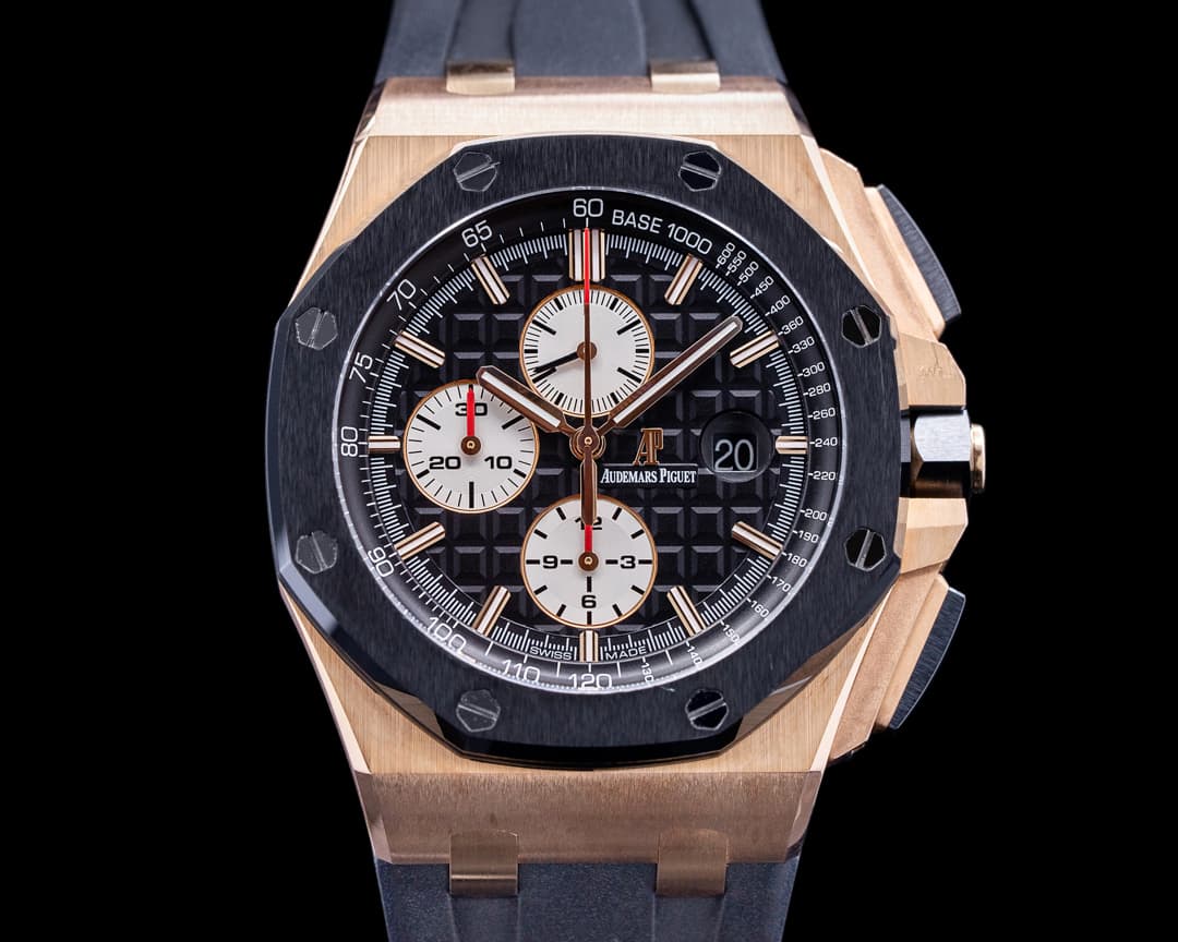 Audemars Piguet Royal Oak Offshore Black Dial Ceramic Bezel RG / Rubber