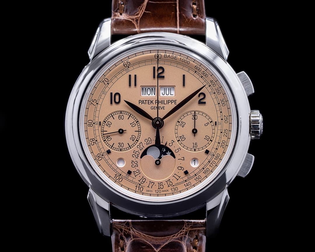 Patek Philippe 5270P Perpetual Calendar Chronograph Platinum Salmon Dial 