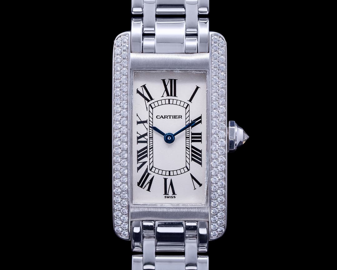 Cartier American Tank White Gold Diamonds