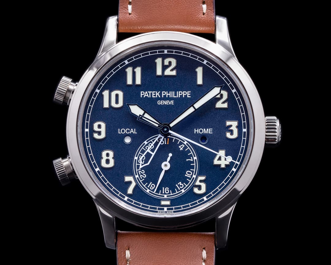 Patek Philippe Calatrava 5524G Pilot Travel Time 18k White Gold