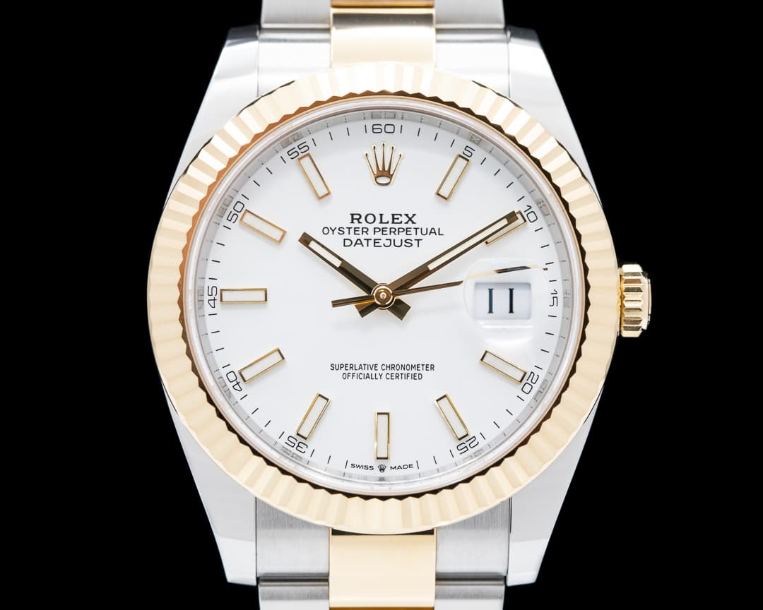 Rolex Datejust 41 White Stick Dial 18K/SS 2022