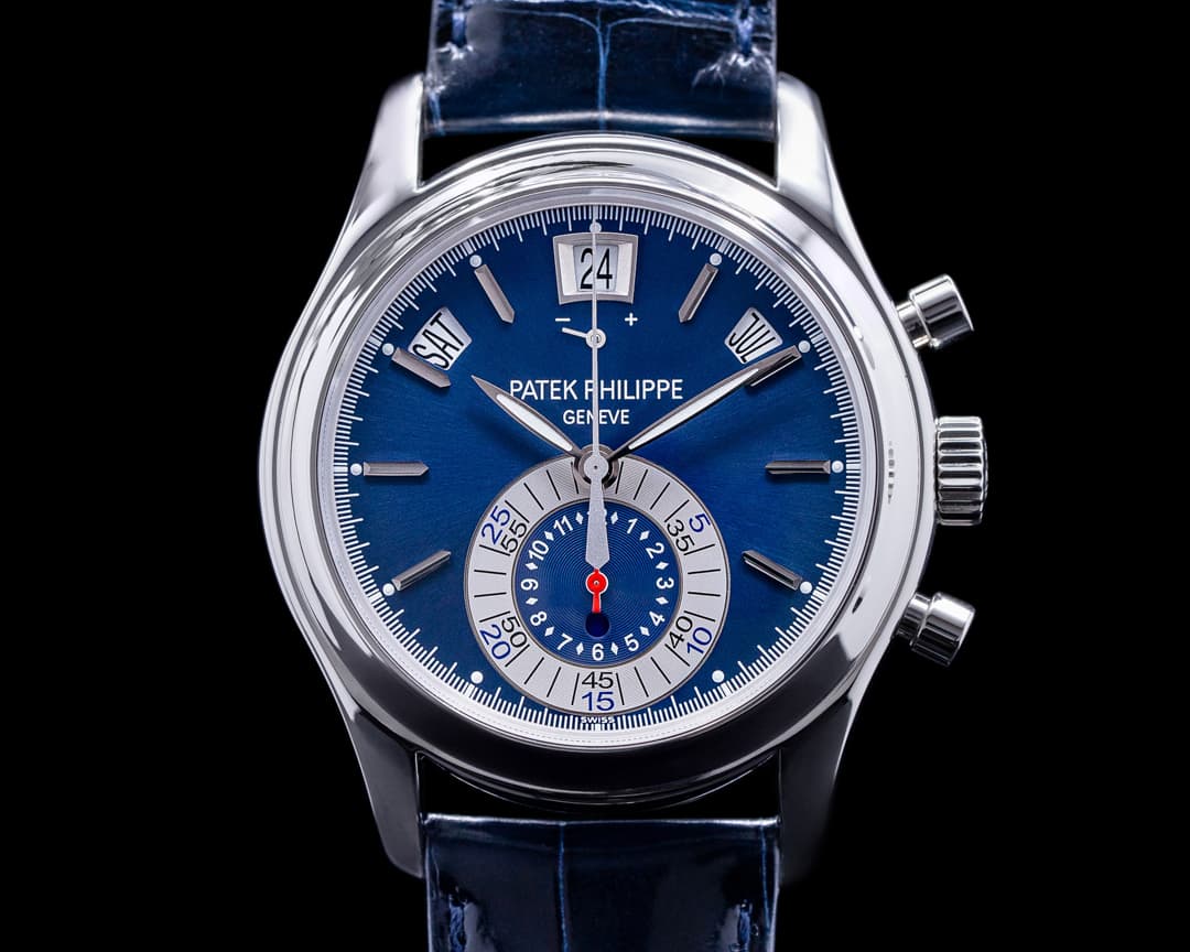 Patek Philippe Annual Calendar 5960P Chronograph Platinum Blue Dial