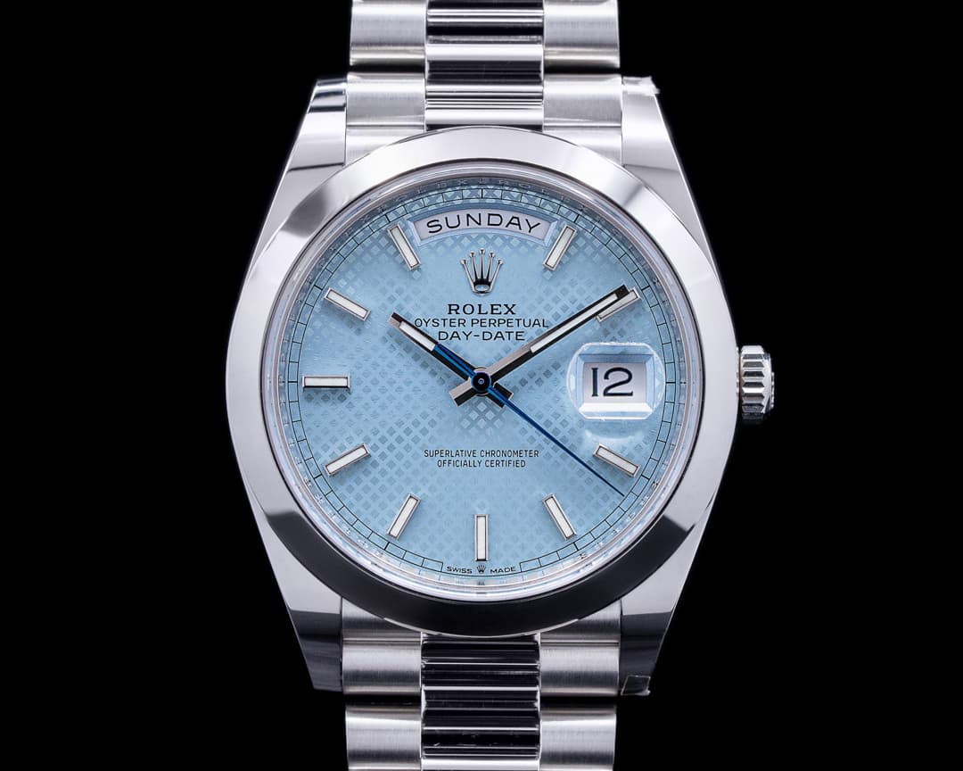 Rolex Day Date 228206 Platinum Blue Dial 40MM UNWORN 