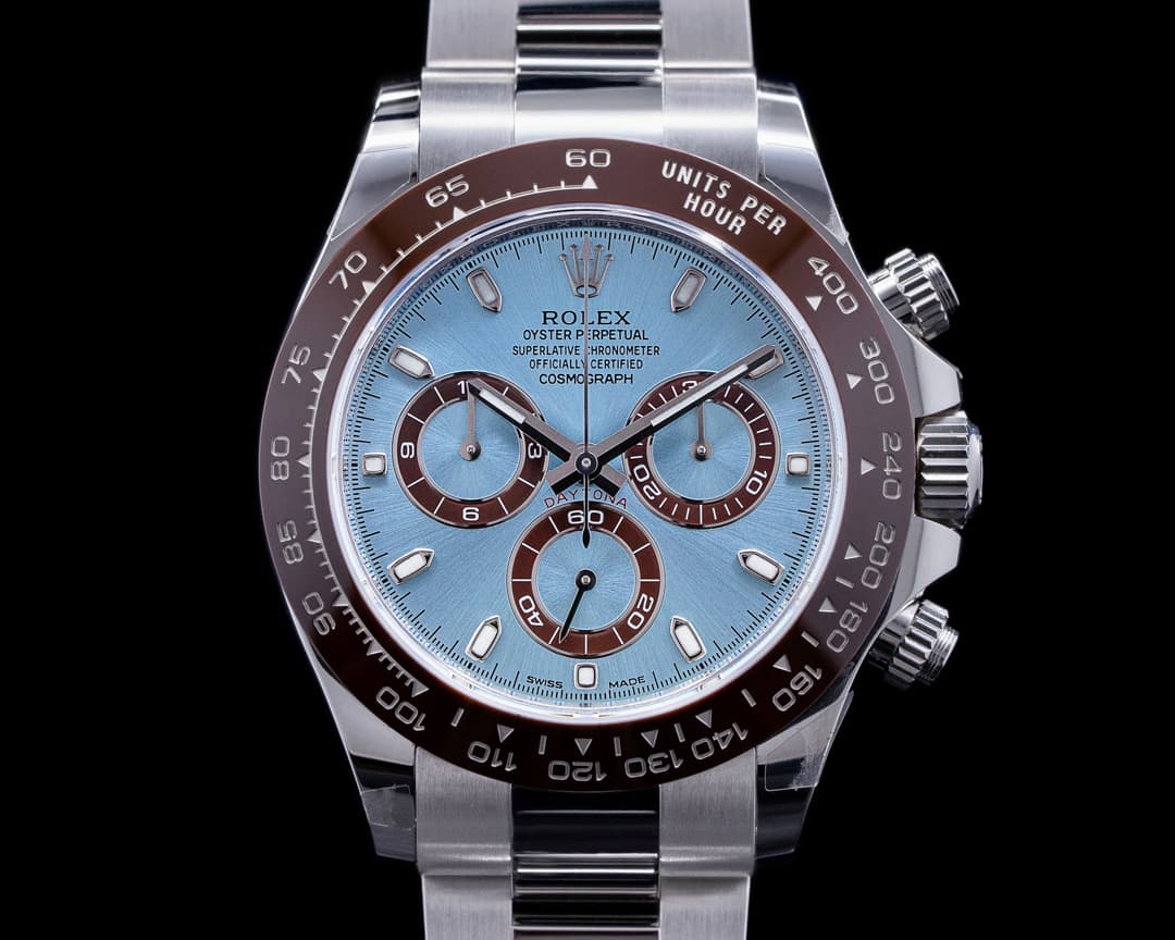 Rolex Daytona 116506 Platinum Glacier Blue / Brown Ceramic UNWORN