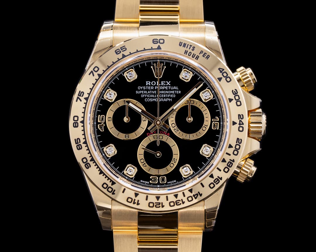 Rolex Daytona 116508 Black Diamond Dial Yellow Gold / Bracelet UNWORN 2022